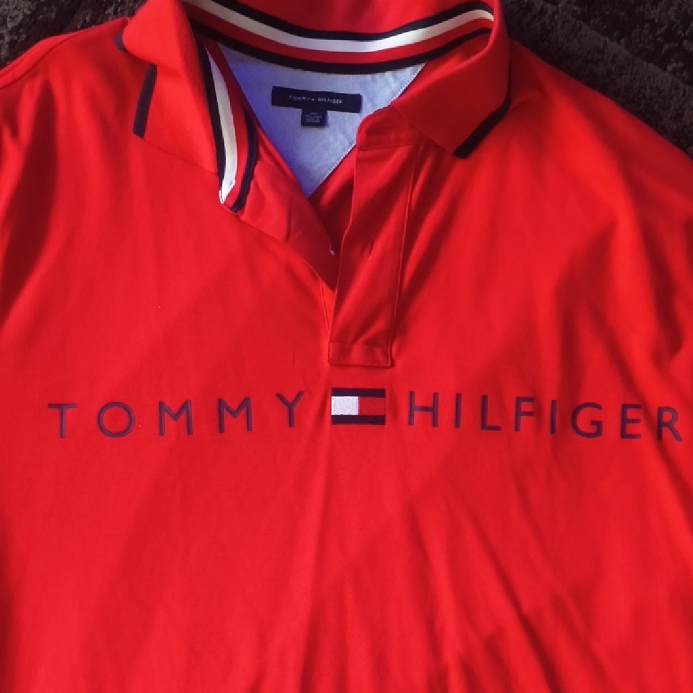 Tommy Hilfiger Vibrant Red Collared Shirt